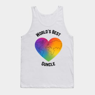 Worlds Best Guncle Rainbow Heart Tank Top